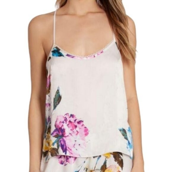 NWT In Bloom by Jonquil Floral Still in Love Satin Cami Tank Size Small - Picture 1 of 6